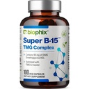 biophix Super B-15 100 Veggie Caps - Niacin Calcium Choline Inositol DMG TMG - Ondersteunt gezonde zuurstof Energieniveaus