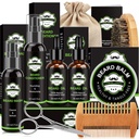Baard Kit voor mannen met baardwash, baardconditioner, baardolie, baardbalsem, borstel, Comb, schaar, opslagtas, geschenken voor mannen Dad echtgenoot vriend