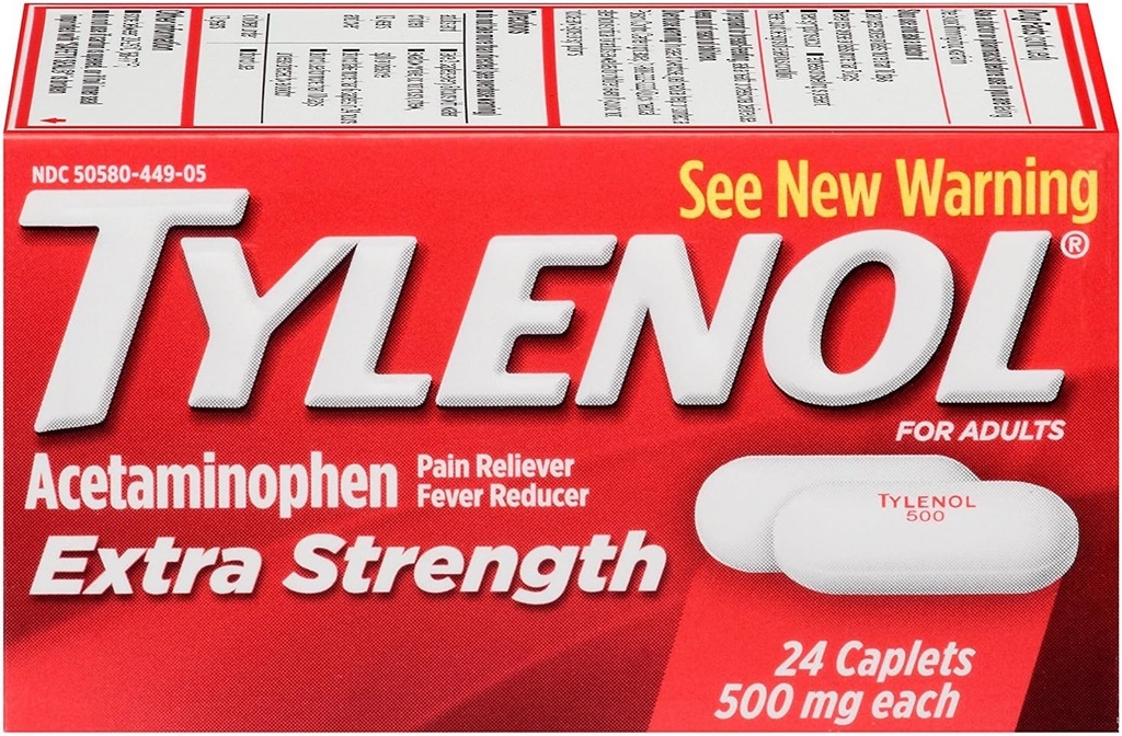 TYLÉNOL Acétaminophène extra-résistant 500 mg Caplets 24 chacun