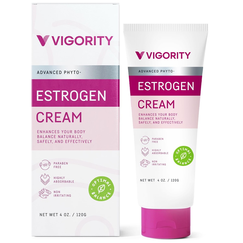 Estrogen Cream voor vrouwen, natuurlijke bioidentieke, warme flitsen Menopauze Relief, Estrogen Cream met Wild Yam, Menstrual Cycle & Body Balance Support, helpt verminderen Hot Flashes, Paraben-Free, Vegan, 3-maands Supply(4 Oz)