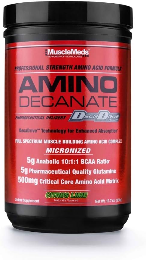 MuscleMeds - Amino Decanate, Volledige Spectrum Muscle Building Amino Acid Complex (Watermelon, 13,3 oz)
