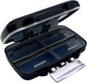 EZY DOSE Moisture-Proof Portable Pill Dispenser, Pocket Purse Organizer, Pharmacie Box, Porte-médicaments de voyage, Latch-Closure to Secure Contents, Compartiments surdimensionnés, Joint hermétique, Moyen, Noir
