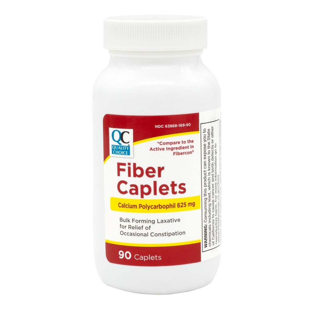 Quality Choice Fiber Therapy Caplets, Safe and Comfortable Constipatie Relief Without The Gas and Bloating, Insolubale Fiber for Bowel Irregularity in a 90 Count Bottle of Caplets