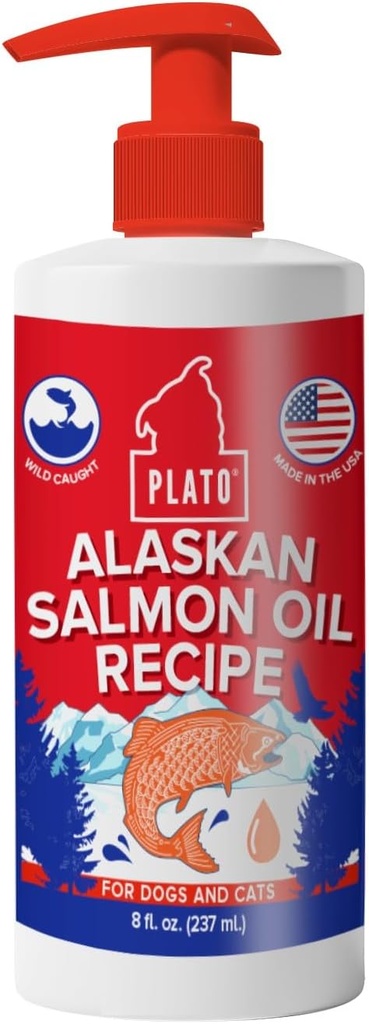 PLATO Wild Alaska Salmon Oil Kibble Topper - Boost Hondenvoer met Omega 3 & 6 vetzuren - Voor een gezonde huid en jas - 8 ounces