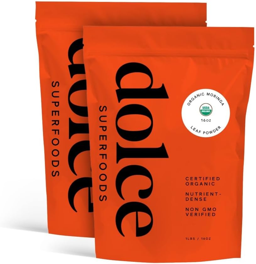 Moringa Leaf Powder - Greens Superfood Powder with Essential Amino Acids, Antioxidants, Protein, Vitamines & Omega - Moringa Oleifera Drumstick Supplement for Teas, Smoothies & Dranken (pack of 2)