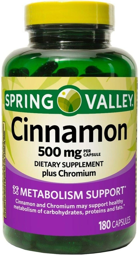 Spring Valley Kaneel 500 mg Metabolisme Ondersteuning