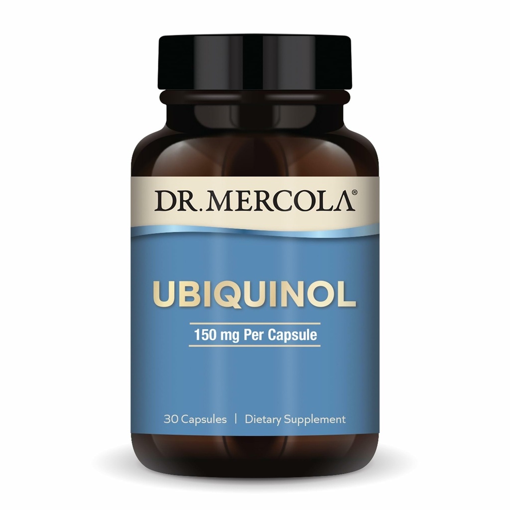 Dr. Mercola Ubichinol 150 mg, 30 porties (30 capsules), dieetsupplement, ondersteunt energieproductie, niet-GMO