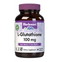 Bluebonnet Nutrition L-Glutathione 100mg, vrij-vorm-Aminozuur, voor vrije radicale bescherming, sojavrij, glutenvrij, non-GMO, Kosher gecertificeerd, veganistisch, 30 plantaardige capsules, 30 porties