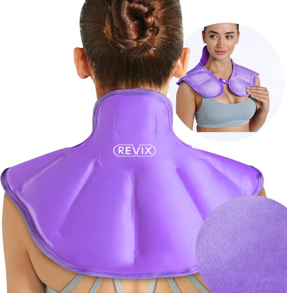 REFIX Paquet de glace à épaule réutilisable Large Cou Paquet de glace à épaule réutilisable pour la fatigue du haut du dos, le malaise apaisant et la fatigue, violet