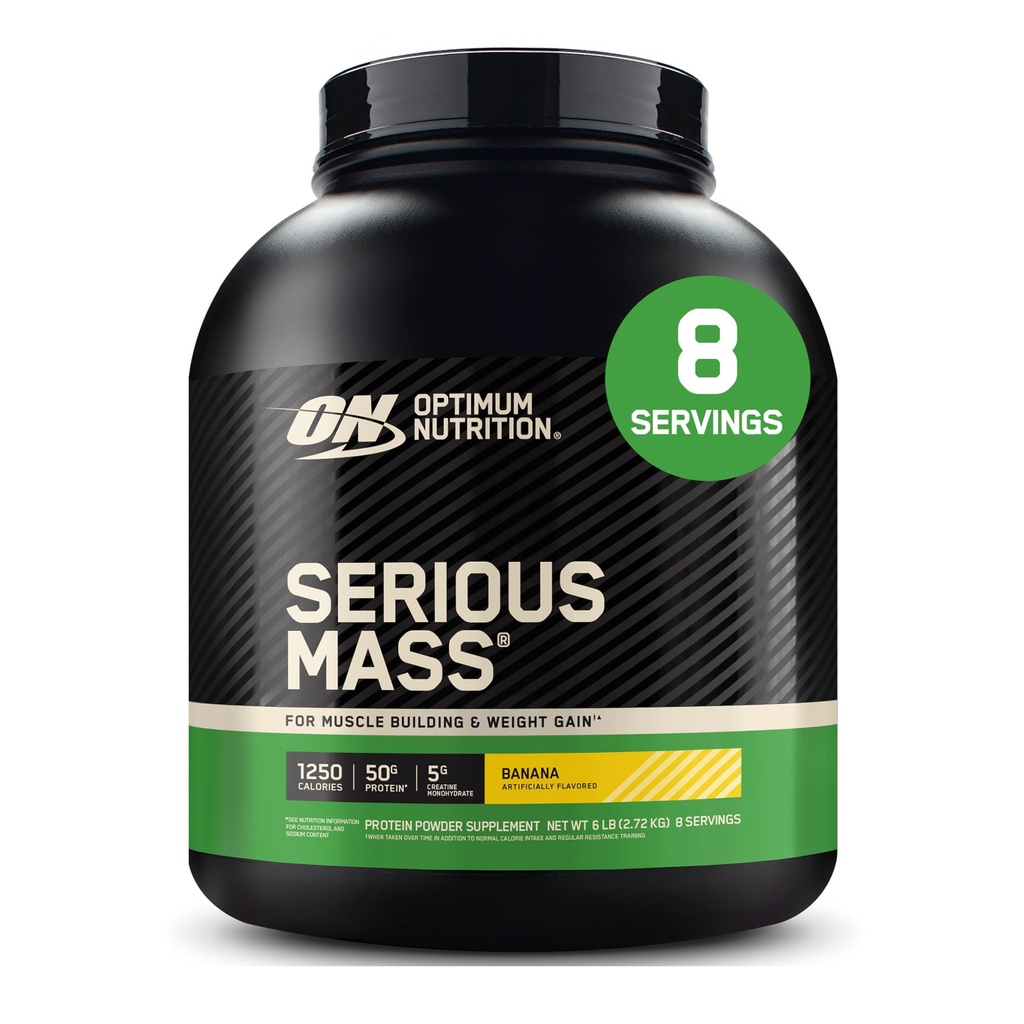 Optimale voeding Serieuze massa, gewicht Gainer Proteïne Poeder, Mass Gainer, Vitamine C en zink voor Immune Ondersteuning, Creatine, Banana, 6 Pond (Verpakking mei Vary)