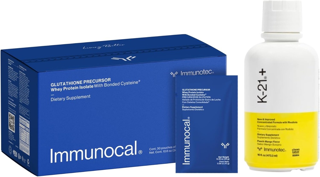 Ensemble immunocal avec K-21 - Précurseur de gluthathione, mélange isolat de protéines de lactosérum et adaptogène à base de plantes avec Rhodiola Rhodea