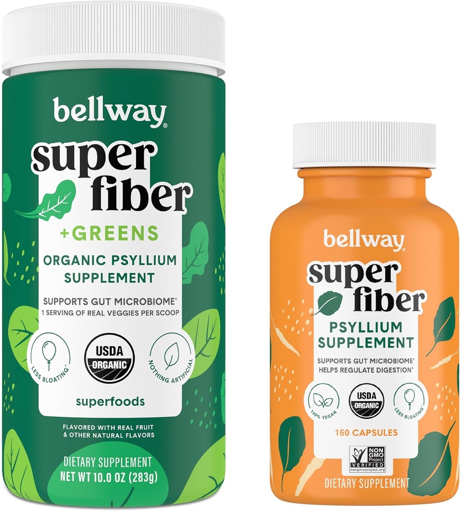Bellway Super Fiber Powder + Greens Super Fiber Capsules bundel
