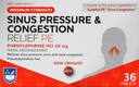 Rite Aid Sinus druk en congestie Non-Drowsy Relief PE, 10mg - 36 Tablets Nasal Decongestant 