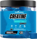 Creatine Monohydraat Gummies voor mannen & vrouwen-5g van Creatine Monohydraat per Serving- Help Verhoog de sterkte en bouw spier, Sugar Free, Vegan, Blueberry Flavor, 120 Tel.
