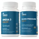 Dr Tobias Omega 3 Suppléments de soutien à l'huile de poisson et à la pression artérielle pour le coeur, le cerveau, l'immunité, la santé circulatoire, avec vitamine C, B6, B12, niacine, folate et herbes
