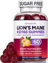Suikervrije Leeuwen Mane supplement Gummies met KSM-66 Ashwagandha - Nootropic Supplement voor cognitie, hersenen mist, geestelijke helderheid, focus en stress ondersteuning - natuurlijke Berry Flavor, Vegan, Made in USA