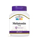 21e eeuw Melatonine 3mg Zachte sterkte tabletten, 200 Tel, Slaaphulp voor volwassenen, bevordert ontspanning en rust, niet-habit vorming, Glutenvrije, niet-GMO