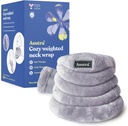 ASUTRA Gewogen Neck Wrap, Plush Gray - Hands-vrije magnetron verwarmbare pad voor nek en schouders, warme en koude kompres, Lavender Aromatherapie