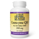 Natuurlijke factoren Co-enzym Q10 - Antioxidant Ondersteuningssupplement Ondersteunt Cellular Energy Production - Betere absorptie Helpt Gezonde Hartfunctie - 200 mg, 60 Softgels (60 Servings)