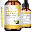 Quercetine Liquid Drops - quercetine Supplementen 700mg - 4X Sterker dan pillen & capsules - 5 in 1 quercetine met bromelaine Vlierbessen Vitamine voor Immunity Health Respiratory Health Huidverzorging - 2 Fl Oz