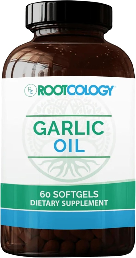 Rootcology by Dr. Izabella Wentz | Garlic Oil | Softgels with Garlic Oil and Parsley Oil, Enteric-Coated to Reduce Odor | Supporting Immune System and Cardiovascular Health | 60 Softgels
