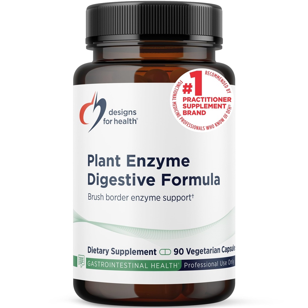 Conceptions pour la formule digestive enzymatique des plantes de santé - Supplément digestif végétarien - Support Gut avec l'hémicellulase, la protéase + Plus - Peut soutenir le gaz occasionnel + Bloating (90 capsules)