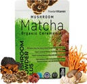 PoederVitamine Biologische Ceremoniële Paddestoelen Matcha Gecertificeerd Pesticide-Free Grass-Fed Collageen Types I & III 8 Fruiting Body Paddestoelen Getest op Beta-Glucans Focus Digestie & Immunity 30 Servers