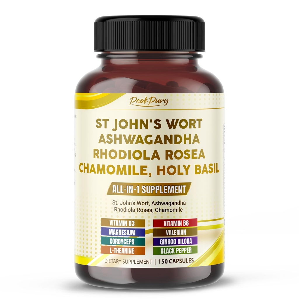 St. John's Wort Ashwagandha Rhodiola Rosea kamille - Made in USA