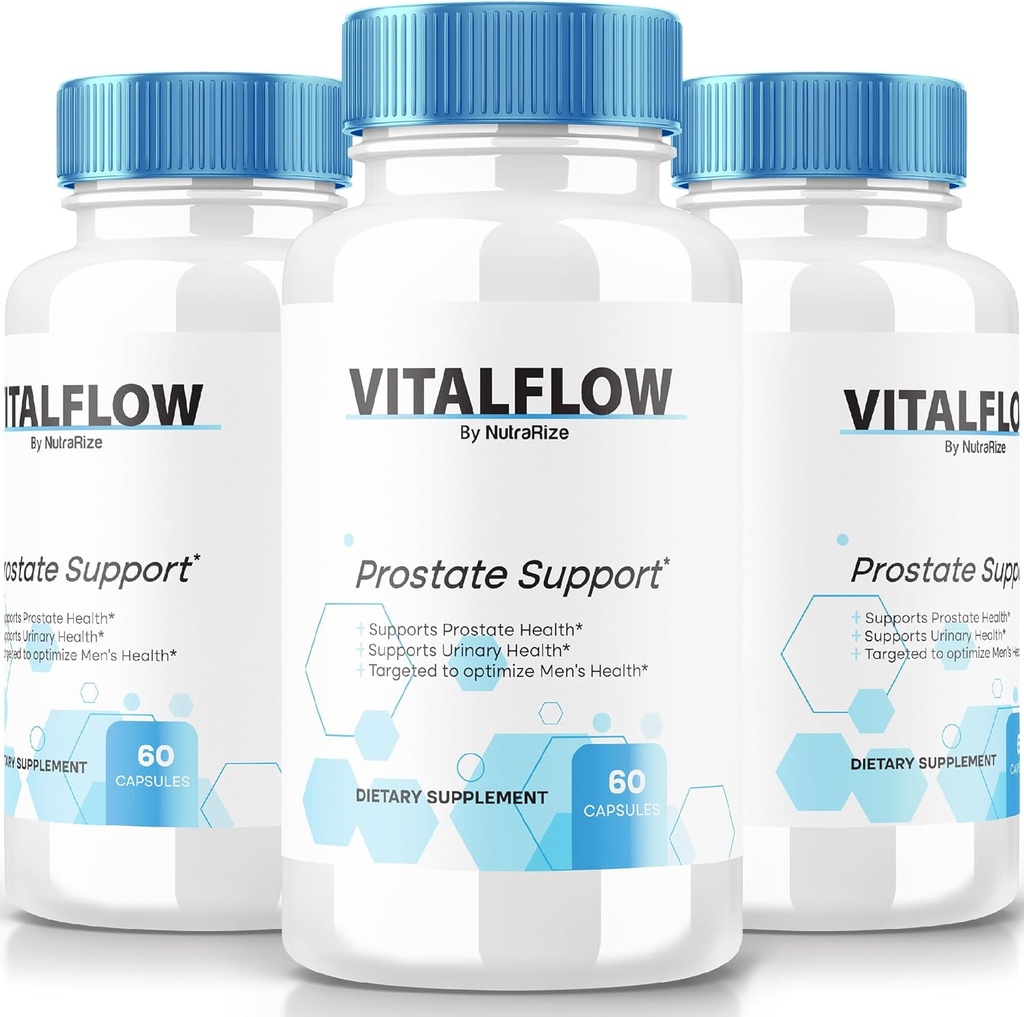 (3 Pack) VitalFlow Capsules, VitalFlow Advanced Prostate Support Formula, Official Natural Formula to Regain Control, Maximum Strength Pills to Support Wellness, Vital Flow Reviews (180 Capsules)