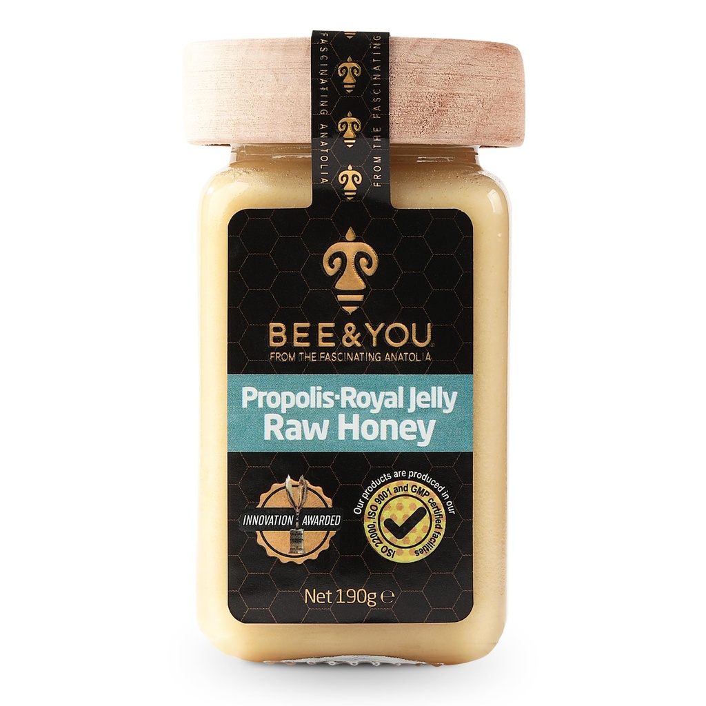 Bijen en u Royal Jelly Raw Honing, Propolis Extract, 100% natuurlijke Superfood, Ultra Pure, Immune Support Supplement, Antioxidanten, Keto, Paleo, Glutenvrije, 6.7 oz