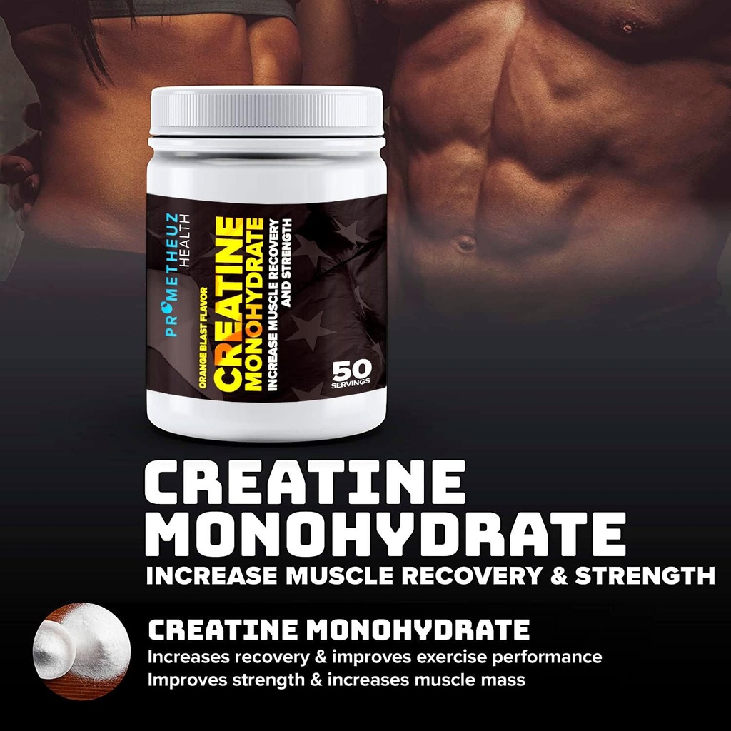 PrometheuzHealth Creatine Monohydraat Verhoog Muscle Recovery en kracht voor mannen en vrouwen, Hydrateert spieren en gewrichten 