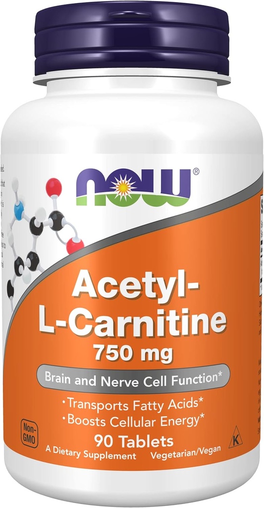 NOW Foods Acetyl-L-Carnitine 750 mg - 90 tabletten