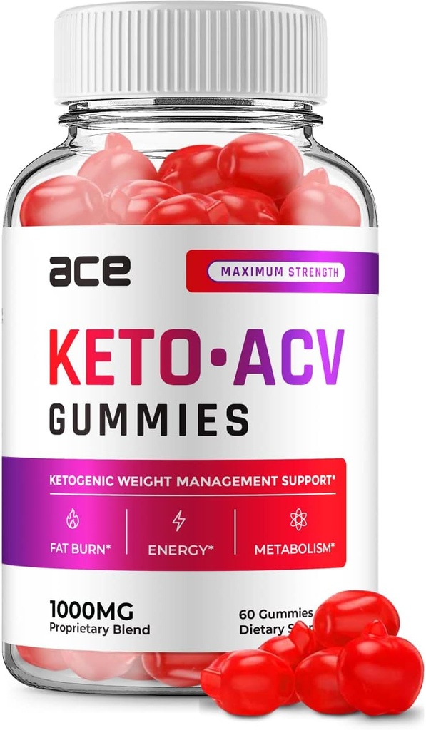 Ace Keto ACV Gummies - Advanced Formula Ace Keto Plus ACV Gummies Apple Cider Vinegar Ace ACV, Weight Management, Dieetsupplement Beoordelingen Mannen Vrouwen (60 Gummies)