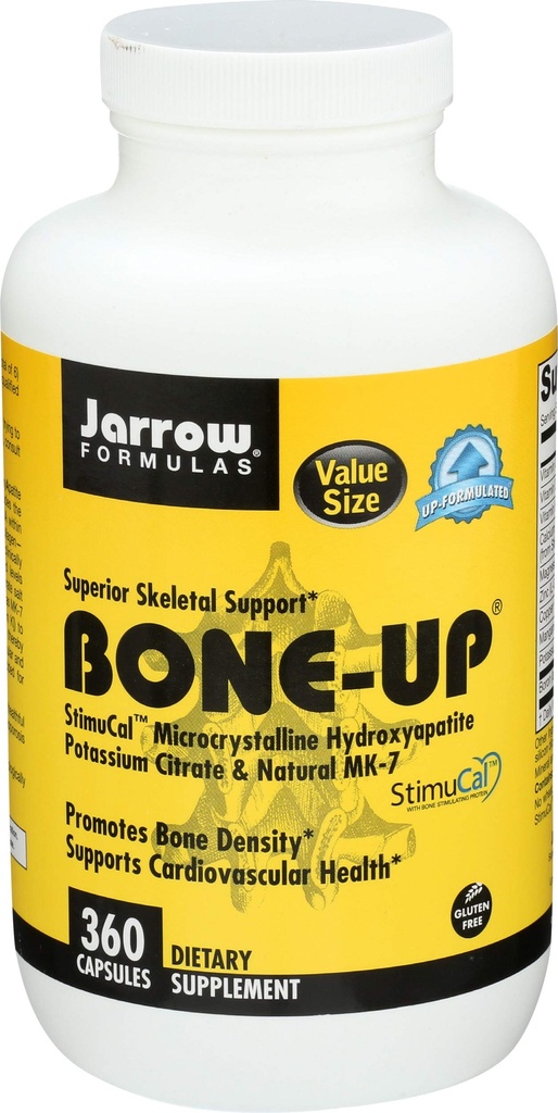 Jarrow Formules BoneUp voor botdichtheid - vitamine D3 en K2, calcium ondersteuning, 360 capsules, bevordert skeletvoeding, tot 60 dagen levering