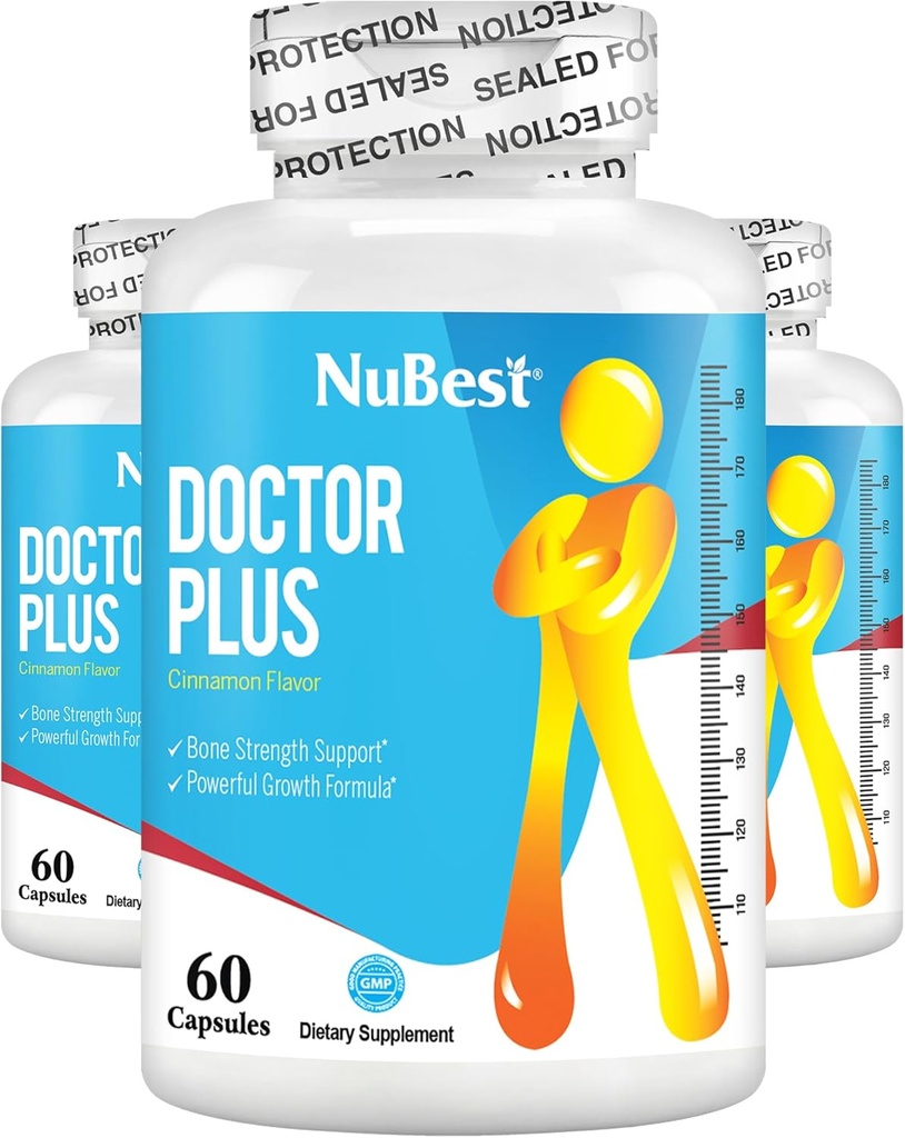 NuBest Doctor Plus - Formule puissante de force osseuse - soutient des os solides et sains - Immunity & Wellness Support - pour les enfants (10+) et les adolescents - 3 packs