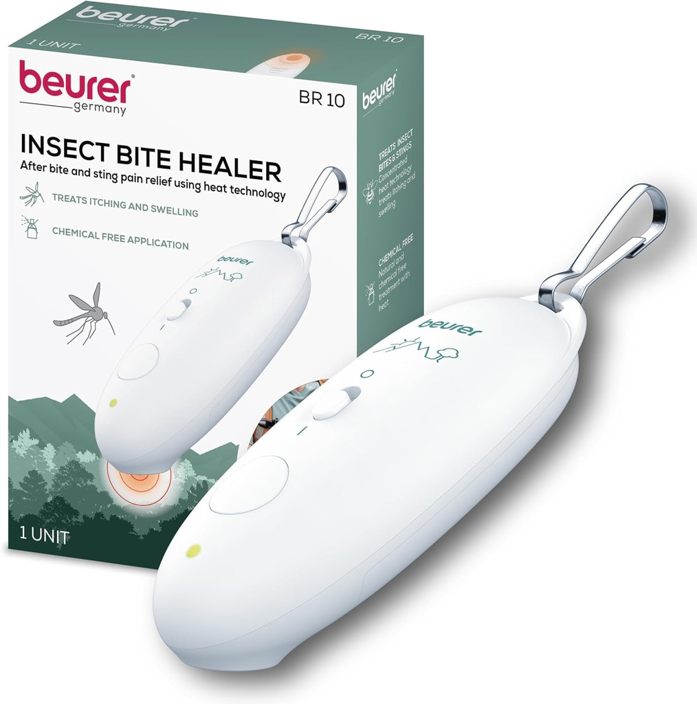 Beurer BR10 Insect bijtheler met Clip, Portable Itch en Zwelling Relief voor niet-oxic behandeling van muggenbeten en andere gemeenschappelijke insectenbeten, buiten essentieel
