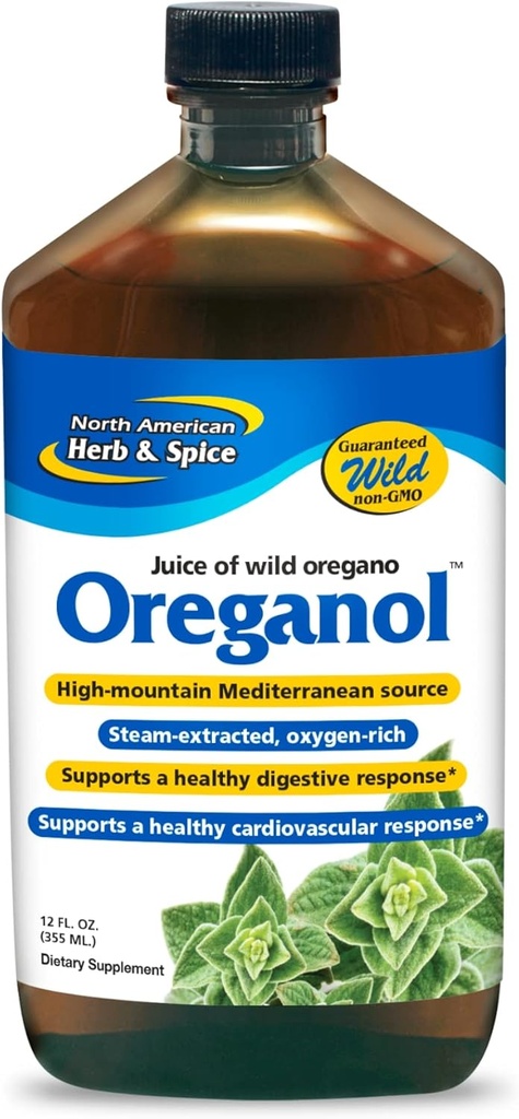 NOORD AMERICAN HERB & SPICE Oreganol P73 Juice - 12 fl oz, Pack of 5 - Wild Oregano Oil - Heart & Digestief Health - Nier-, pancreas- en leverondersteuning - Non-GMO - 865 Totaal