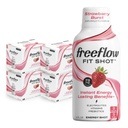 Freeflow Fit Energy Shots, Aardbei Burst, Natuurlijke Cafeïne Boost met L-theanine, Ginseng, Vitaminen, Prebiotica, Elektrolyten (24 Telling, 2oz Shots)