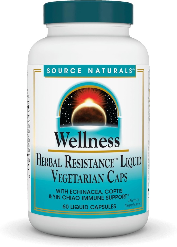 Bron Natuurlijken Wellness Kruidenresistentie, Echinacea, Coptis & Yin Chiao Immune Ondersteuning *- 60 Capsules