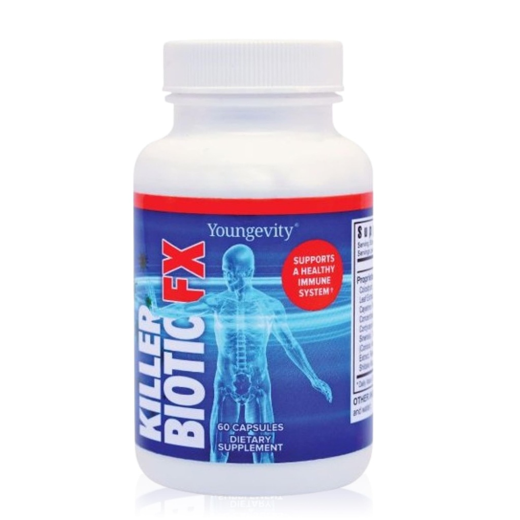 Youngevity Killer Biotic FX - Immune System Support Uit Bee Propolis, Beyes & Colostrum Natural Immunity Support 60 Capsules