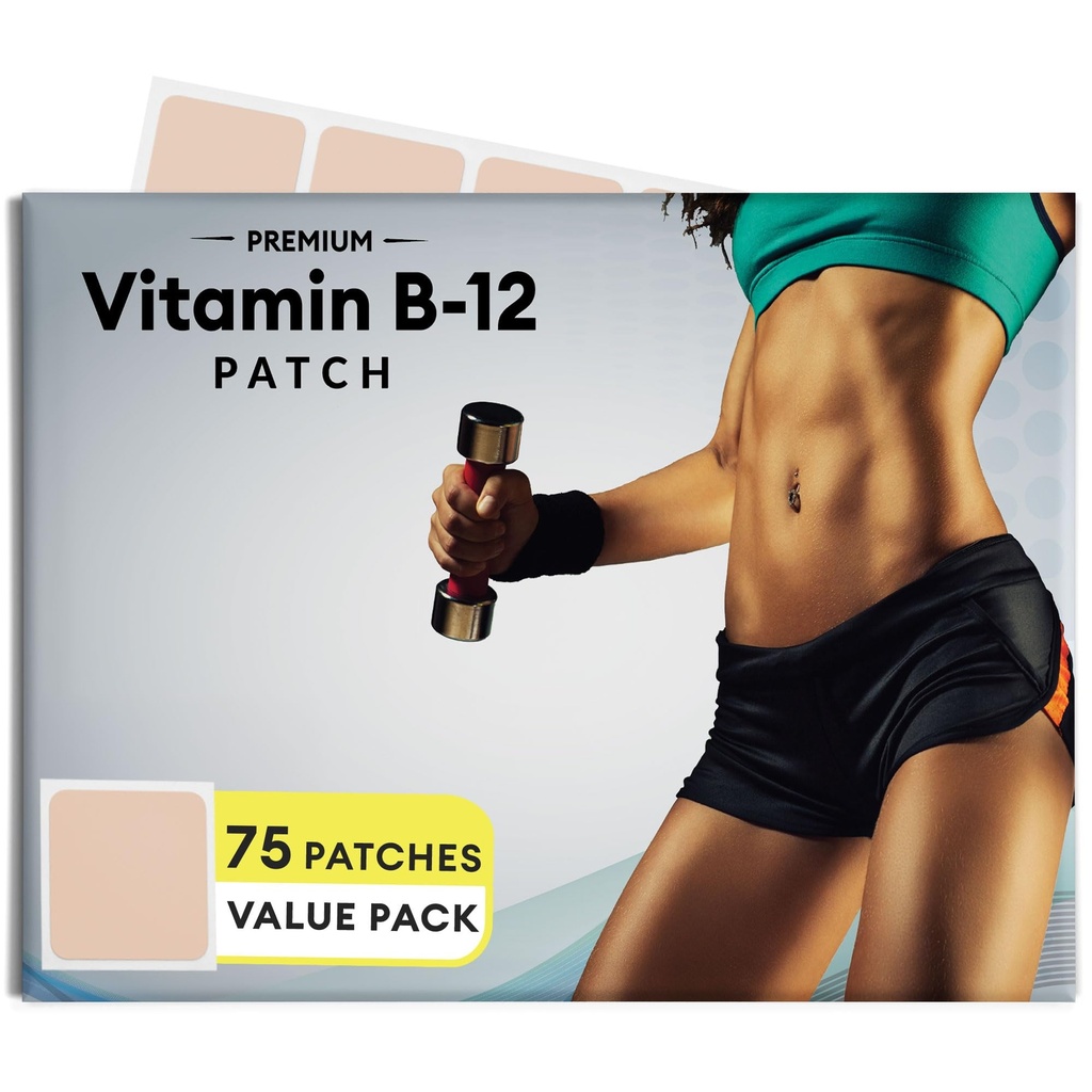 B12 Patch for Energy Plus 75 Count Pack - B12 Patches B12 with Methylcobalamine & Guarana