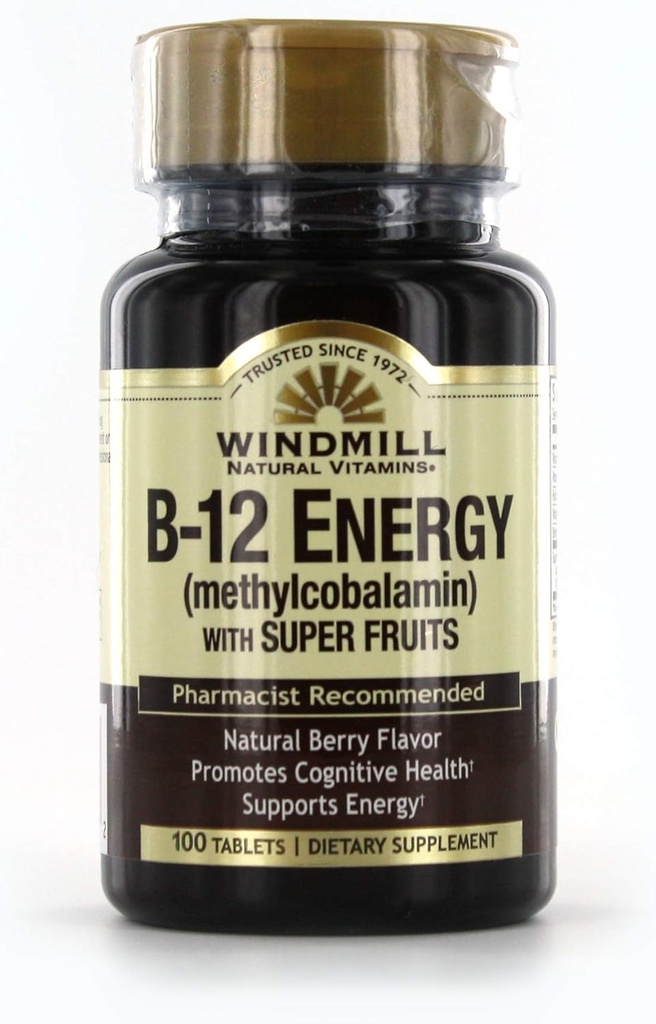 Windmolen Vitamine B-12 Energie met Super Fruit Tabletten 100 Ea