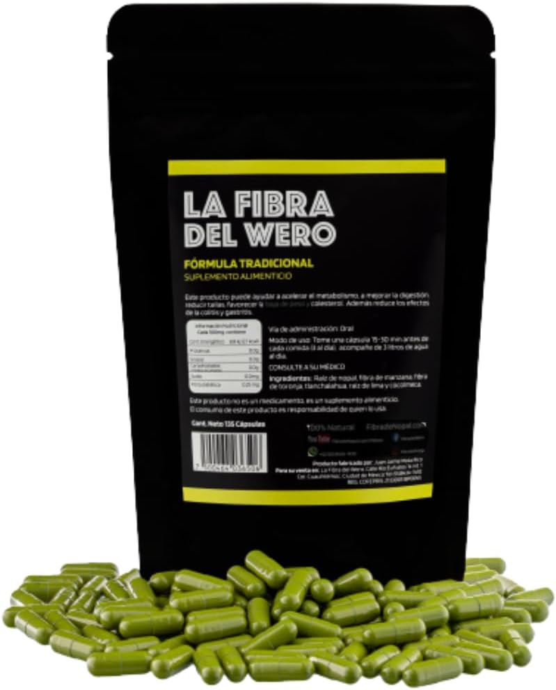 Fibre de cactus FIBRA DEL WERO , avec pamplemousse rose , supplément 100% naturel , paquet , mois et demi