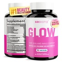 GOBIOTIX Hair Skin and Nails Vitamin Supplement - 10000mcg Biotine Pillen met Hyaluronzuur, Folaat, IJzer, Magnesium en Zink - Collageen productie, haargroei - 30 porties
