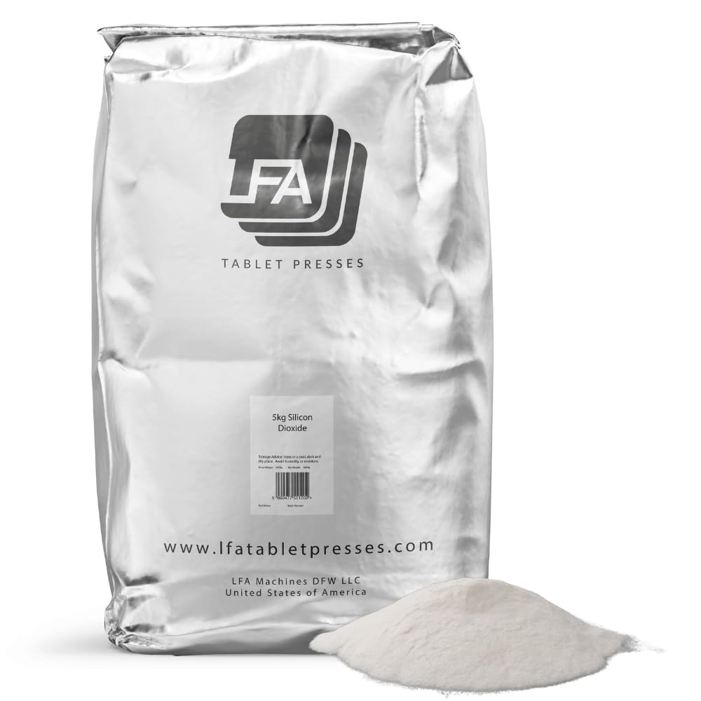 Siliciumdioxide - Antiklontermiddel - 5 kg (11 lb) - Siliciumpoeder van voedselkwaliteit - Vocht-absorberende glidant voor tabletpers & capsule filler pilmix
