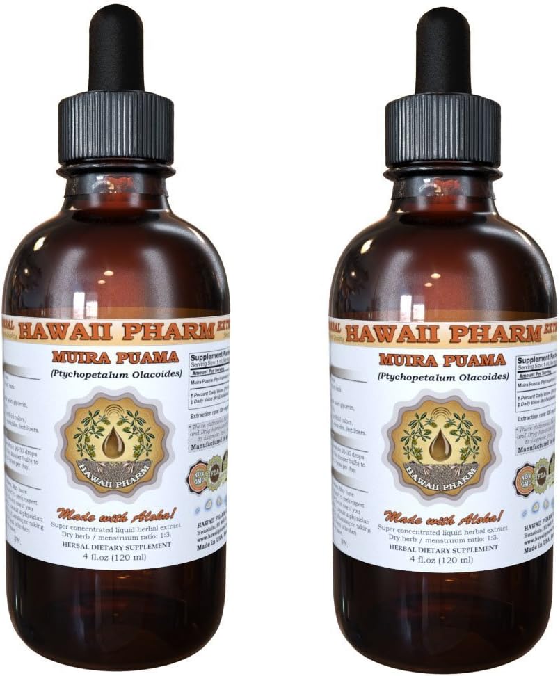 Muira Puama Liquid Extract, Biologische Muira Puama (Ptychopetalum Olacoides) Tinctuur Supplement 2x4 oz