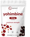 Yohimbine supplementen voor mannen en vrouwen, 10mg per portie, 300 Softgels, Yohimbine HCL met Virgin Zonnebloemzaadolie voor betere absorptie, Ondersteunt energieproductie, Afrikaanse Raw
