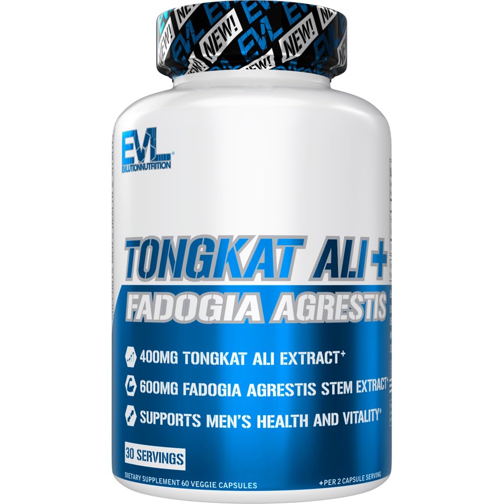 Evlutie Voeding Tongkat Ali + Fadogia Agrestis - Mannen Gezondheid + Vitaliteit Ondersteuning - 400mg Tongkat Ali + 600mg Fadogia Agrestis Stem Extract - Workout Supplement - Vegetarische Capsules - 30 porties