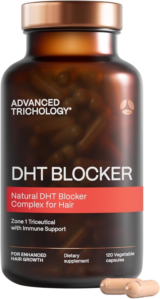 Advanced Trichology DHT Blocker - Hair Growth Supplement for Genetic Thinning for Men and Women * goedgekeurd door American Hair Loss Association - 120 Count (Pack of 1)