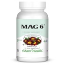 Maxi Health MAG 6 - Magnesium (als oxide, glycinaat) met vitamine B6 - Migraine, spierkrampen, niersteen ondersteuning - Magnesium Supplement voor vrouwen en mannen - 120 capsules - Kosher
